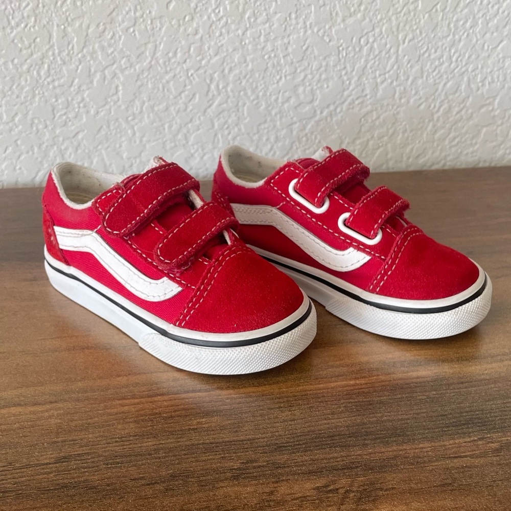Vans Red and White Toddler Shoes